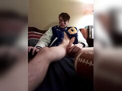 College football player wanks