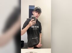 cute selfie mirror wank