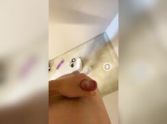 boy removes his chastity cage and cum