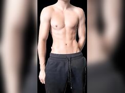 19-year-old athlete pops his fat, uncut cock