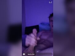 cute snapchating cumming on abs