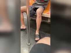 DICK HARD AND VISIBLE ON THE NYC SUBWAY