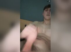German guy jerking long dick