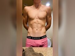 Hot guy in pink undies