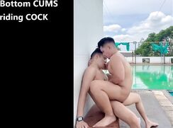 Dudes barefuck at public swimming pool