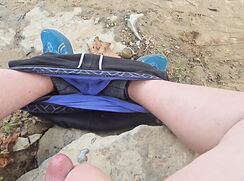 Long Piss & Heaving Thick Load Under a Covered Bridge