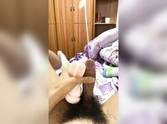 chinese boy explodes cum all over himself
