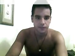 Hot guy wanks on webcam