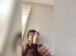 Sexy guy letting out a huge load