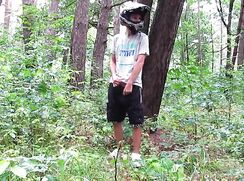 Outdoor cumshot in the forest MX helmet DC skater sneakers - 10-21-25