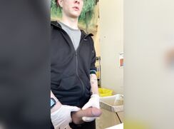 Jerking off at work - At the counter!! - With risky cumshot - 10-21-25