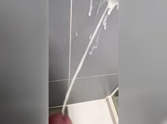 horny 19 yo asian boy explodes cum all over the bathroom