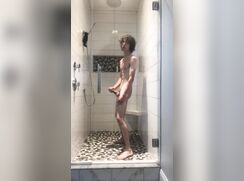 cute curly zack shower jerks off