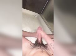 He's happier than ever to cum in his shower