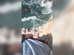 Twink Pisses Off A Cliff Outside