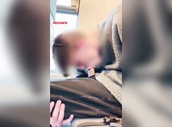 Uncut Autofellatio On The Train