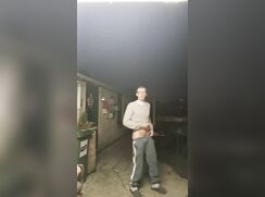 French Hunk exposed public outside 2