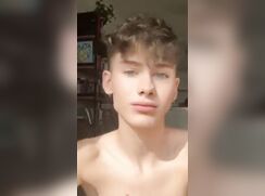 cute eli18 jerking on bed off
