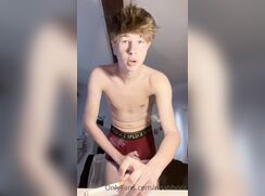 cute noha showing his big cock for fans