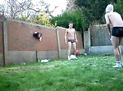 Vintage webcam: Backyard strip football