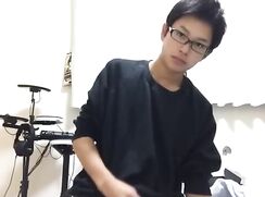 Japanese glasses boy masturbation13