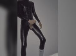 Leather Twink Moaning in Socks