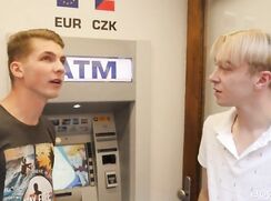 a short talk ends in a fuckparty