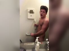 Jock Jerking In Train Toilet