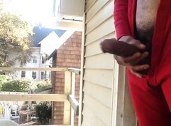 Guy jacking off on front porch - 10-28-25
