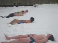 Amateur webcam: English boys, nearly, naked in the snow