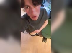 cute long cock german bram cumming on t shirt