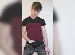 cute blonde jacob brulle stand jerks off