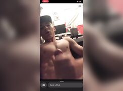 Hot guy jerking off in black hat and undies