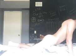 Cute light skin boy humping his bed