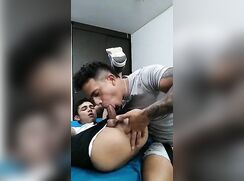 Fingering his buddys ass