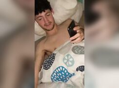 Showing his dorm mates his hard cock