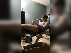 Gym Cute twink with huge cock