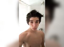 cute fit brunete after shower cumming bate