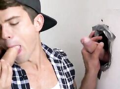 Spunk-covered gloryhole lad.