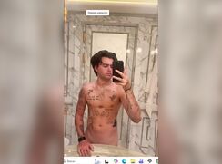 Big dick Isaak playing around in bathroom