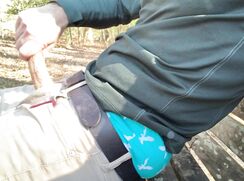 Jerking-off at the park, interrupted