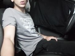 Twink boy cum in car! Public! - 11-10-25