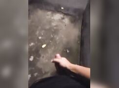 vietnamese boy with big cock jerks outside