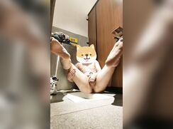 Naked masturbation in public toilets