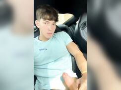 cute preston car jerks off
