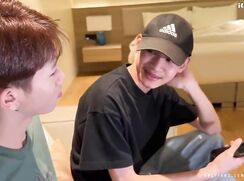 Asian Twink With Braces Has 3 Way