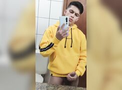 Really hard lads bathroom wank.