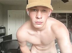 College Ginger Hunk Hung with his Cap on Wanks Off - AI Enhanced