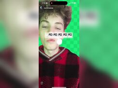 cute blonde rj showing his personal pics on tiktok live