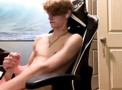 cute blonde huge cumshot